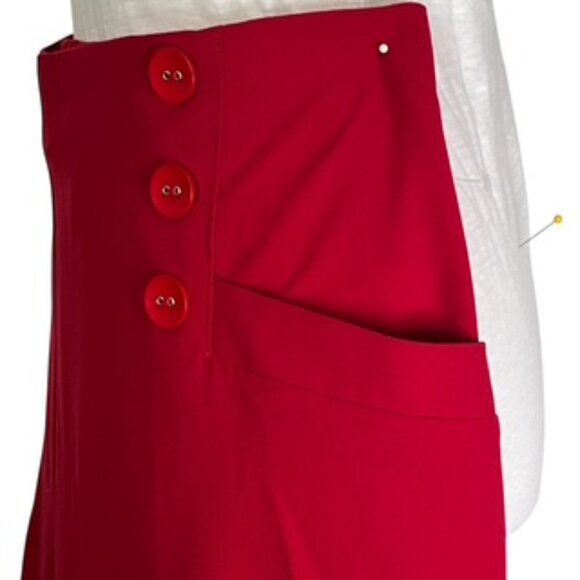 NEW 77 Park Red Sailor Pull On Pants Women’s Size 16 Trousers Wide Leg NWT - Picture 7 of 13